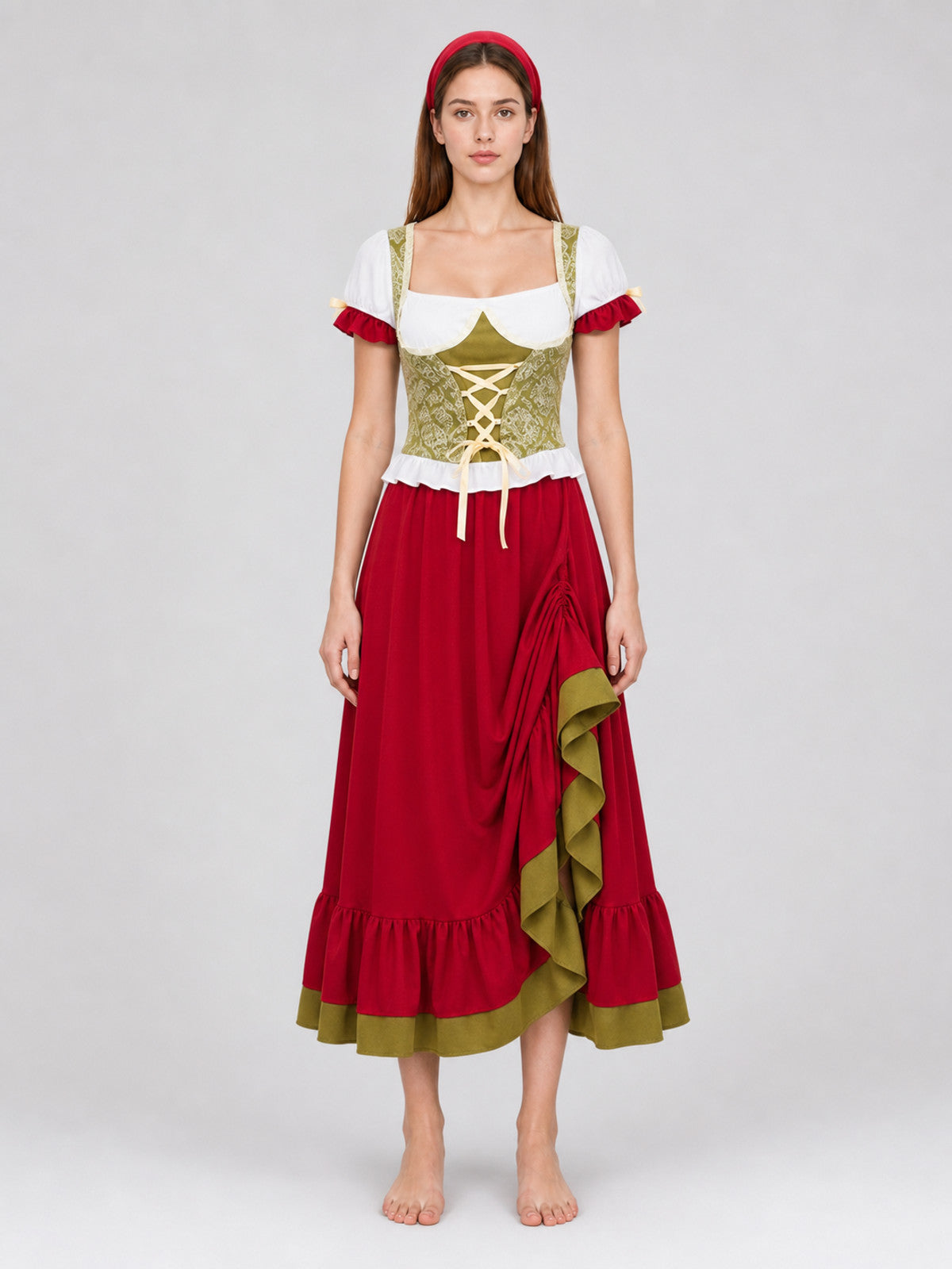 Bavarian-Style Carnival Dress for Oktoberfest front view