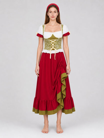 Bavarian-Style Carnival Dress for Oktoberfest front view