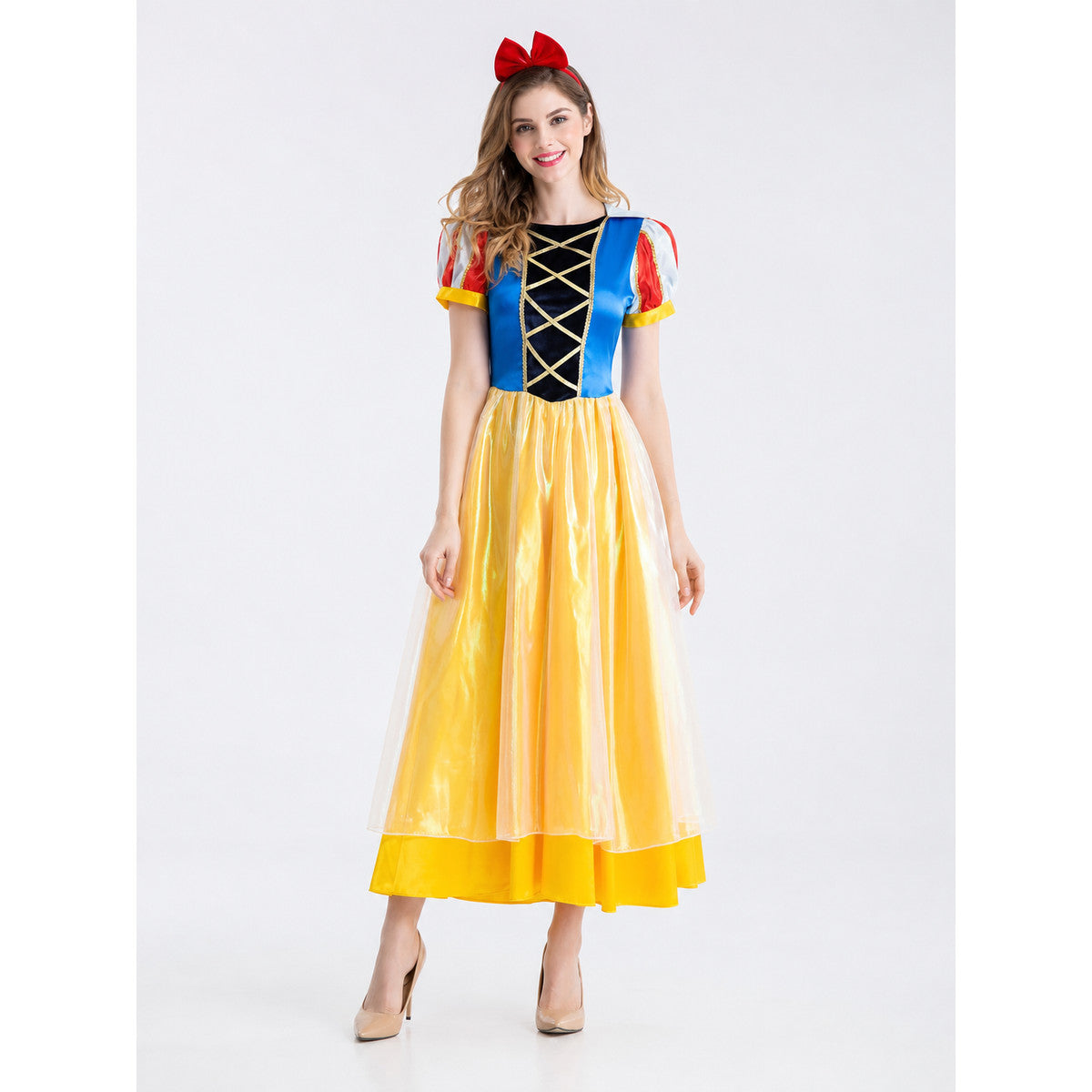 Snow White Costume Dress for Cosplay and Carnival on-model view