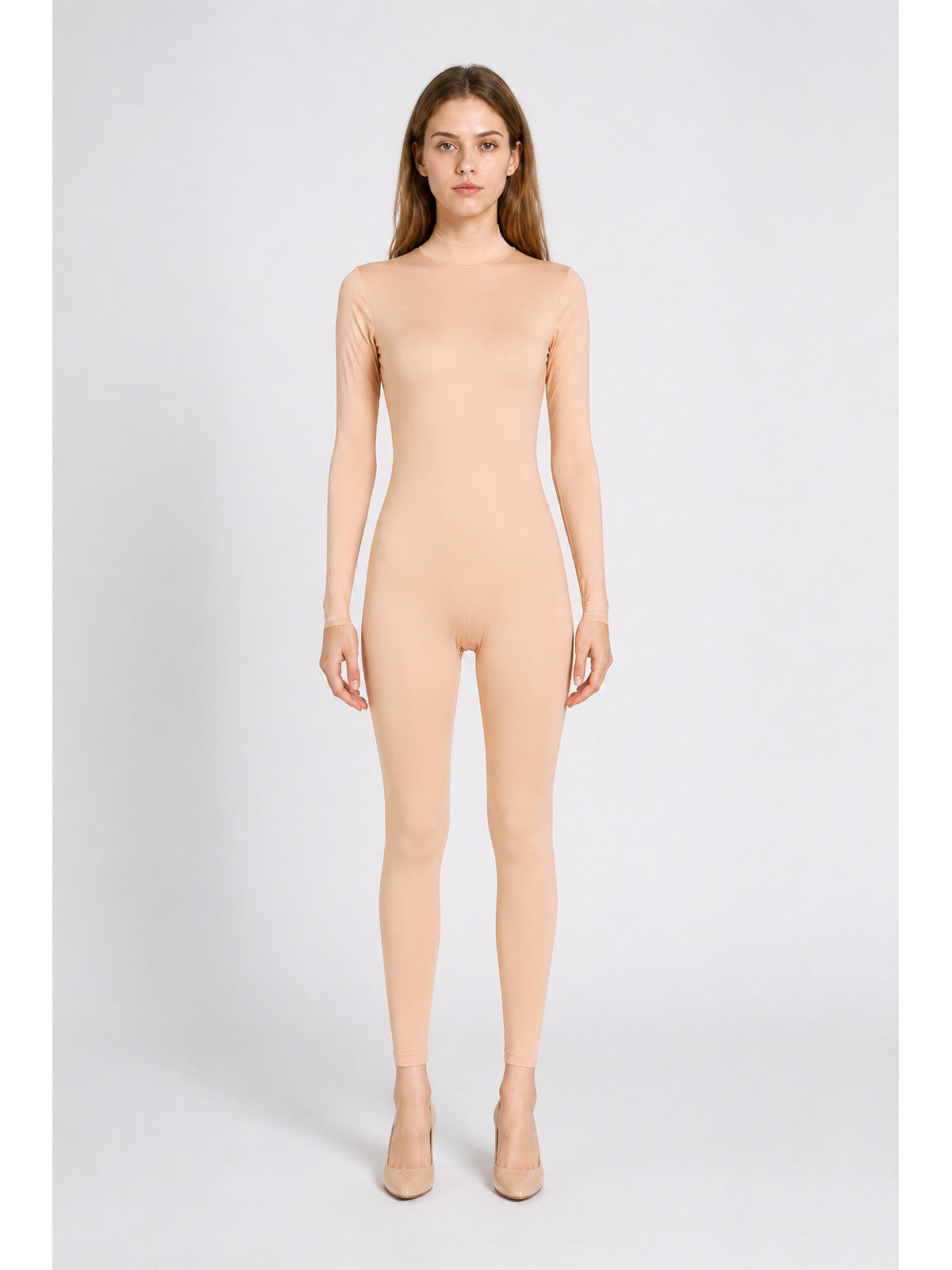 Nude Hooded Full-Body Halloween Bodysuit main product view