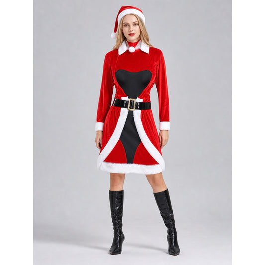 Santa Claus Costume with Dress and Hat for Parties