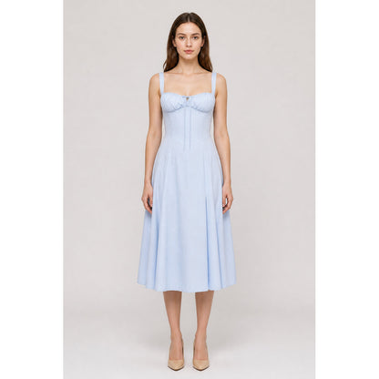 Fitted Midi Dress with a Square Neckline main product view