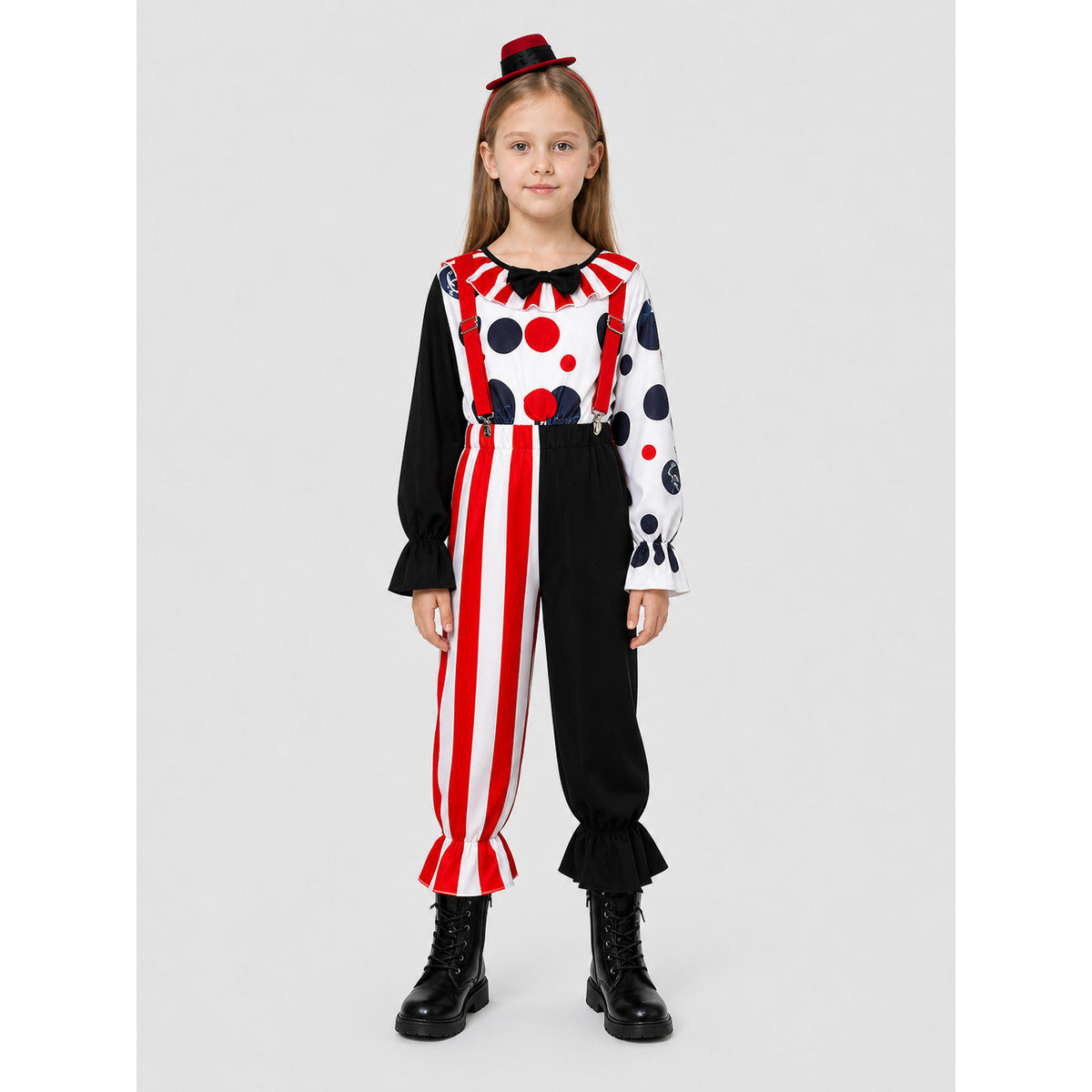 Circus Clown Costume with Hat for Halloween on-model view