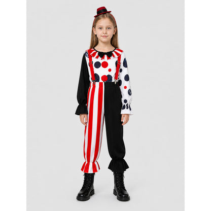 Circus Clown Costume with Hat for Halloween on-model view