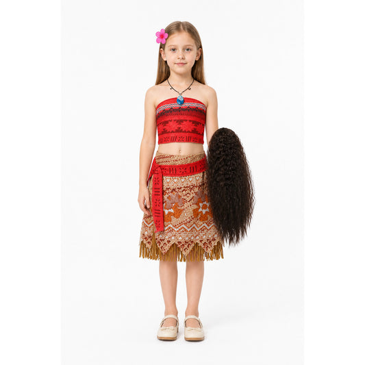 Kids' Moana Halloween Costume with Dress and Accessories main product view