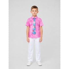 Children's costume: shirt, pants, tie, tropical print