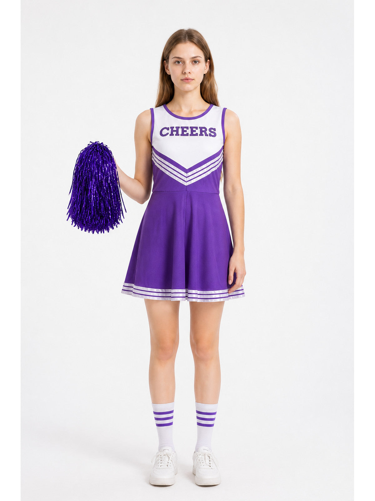Purple Cheerleading Dress with CHEERS Print
