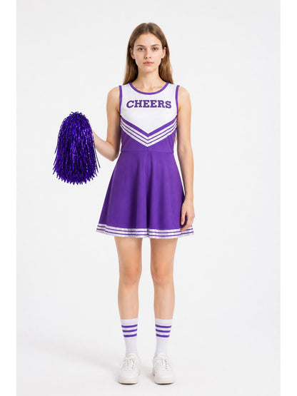 Purple Cheerleading Dress with CHEERS Print
