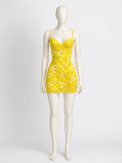 Lace Strappy Dress with Floral Print main product view