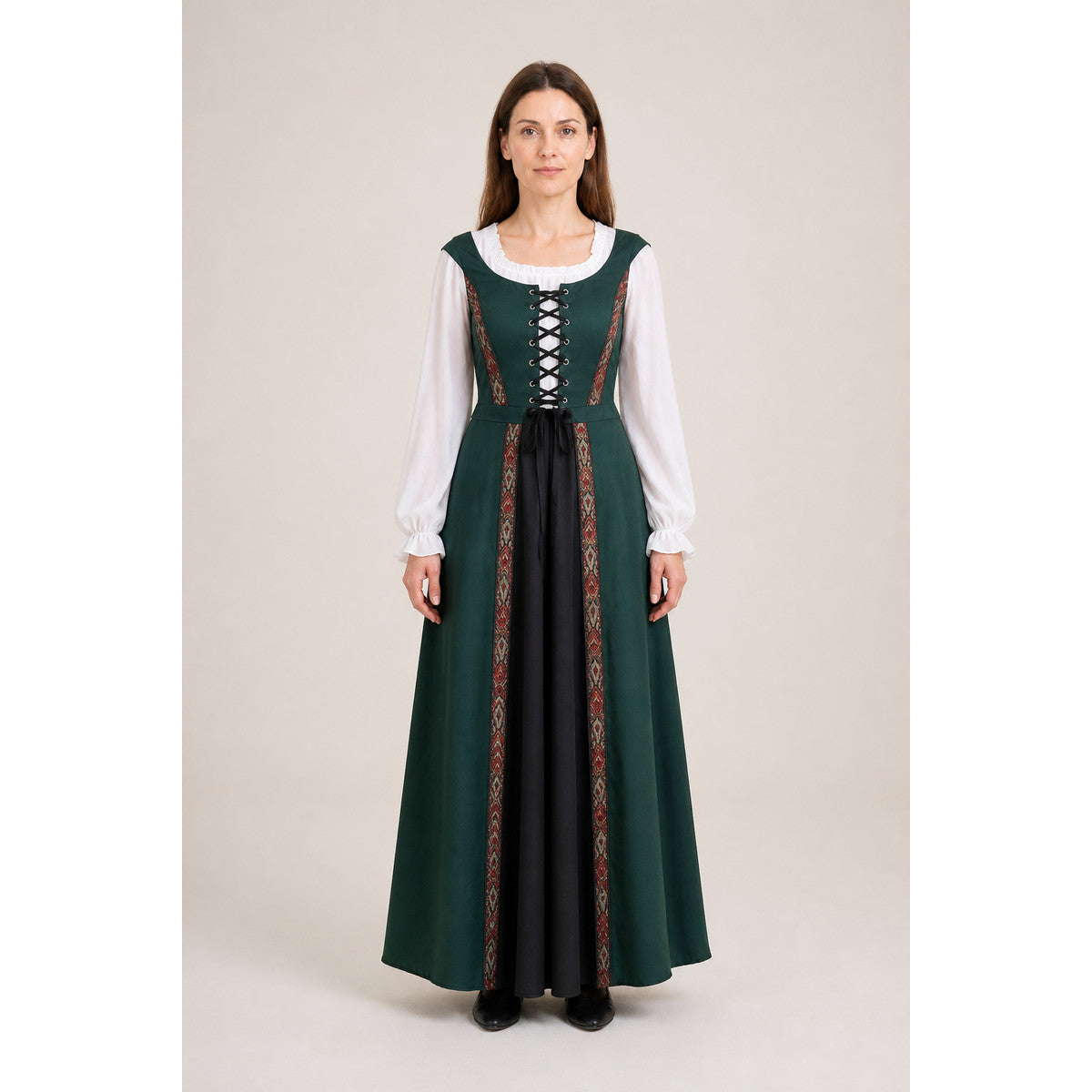 Gothic Lace-Up Dress with a Full Skirt for Cosplay main product view