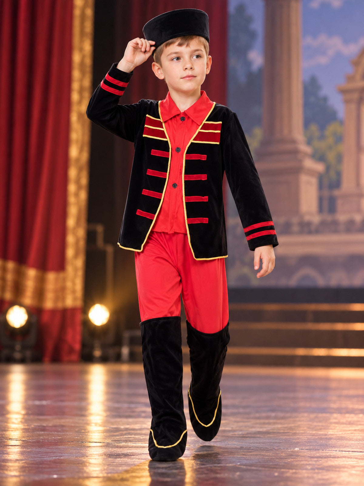 Stage Costume with Red and Gold Trim main product view