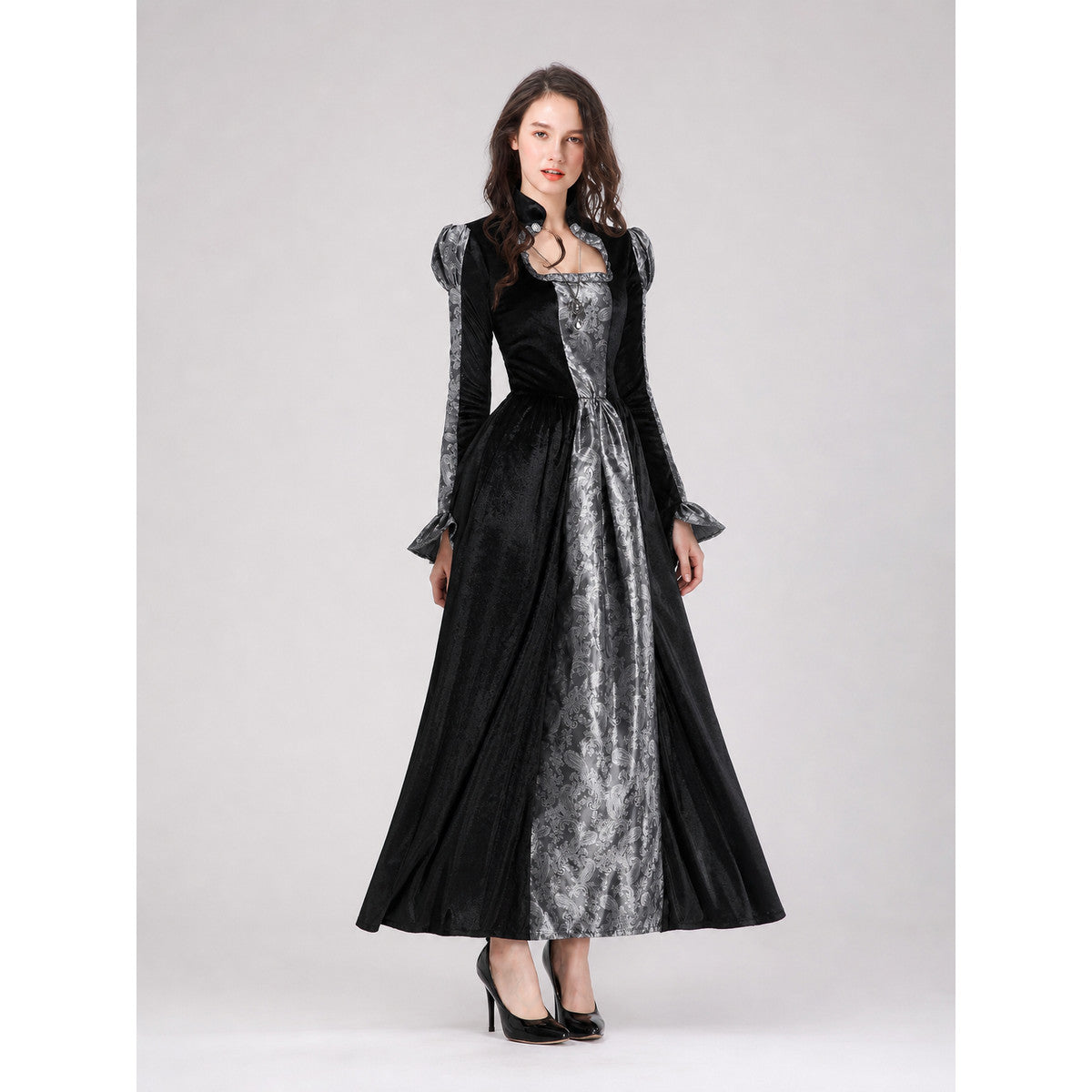 Gothic Vampire Dress with a Full Skirt