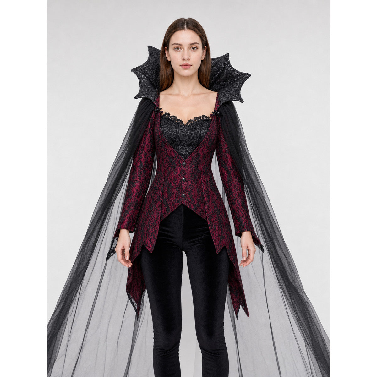 Gothic Vampire Costume with Cape and Pants