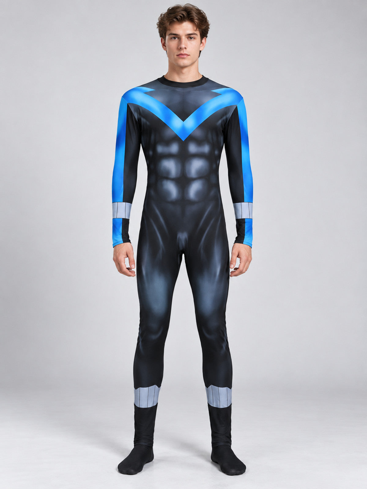 Batman Cosplay Costume Blue Jumpsuit with Muscle Simulation