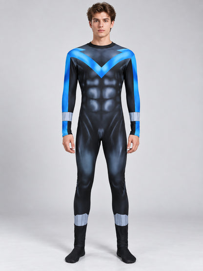 Batman Cosplay Costume Blue Jumpsuit with Muscle Simulation