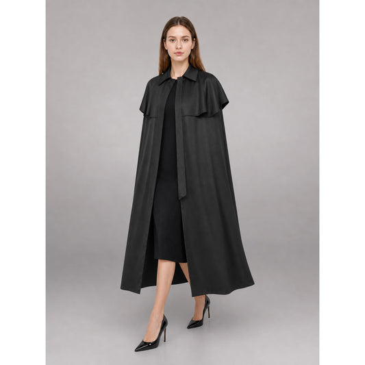 Black Medieval Long Carnival Cloak