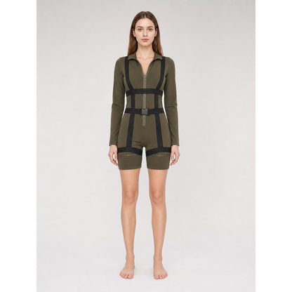 Military-Style Jumpsuit Costume for Parties front view