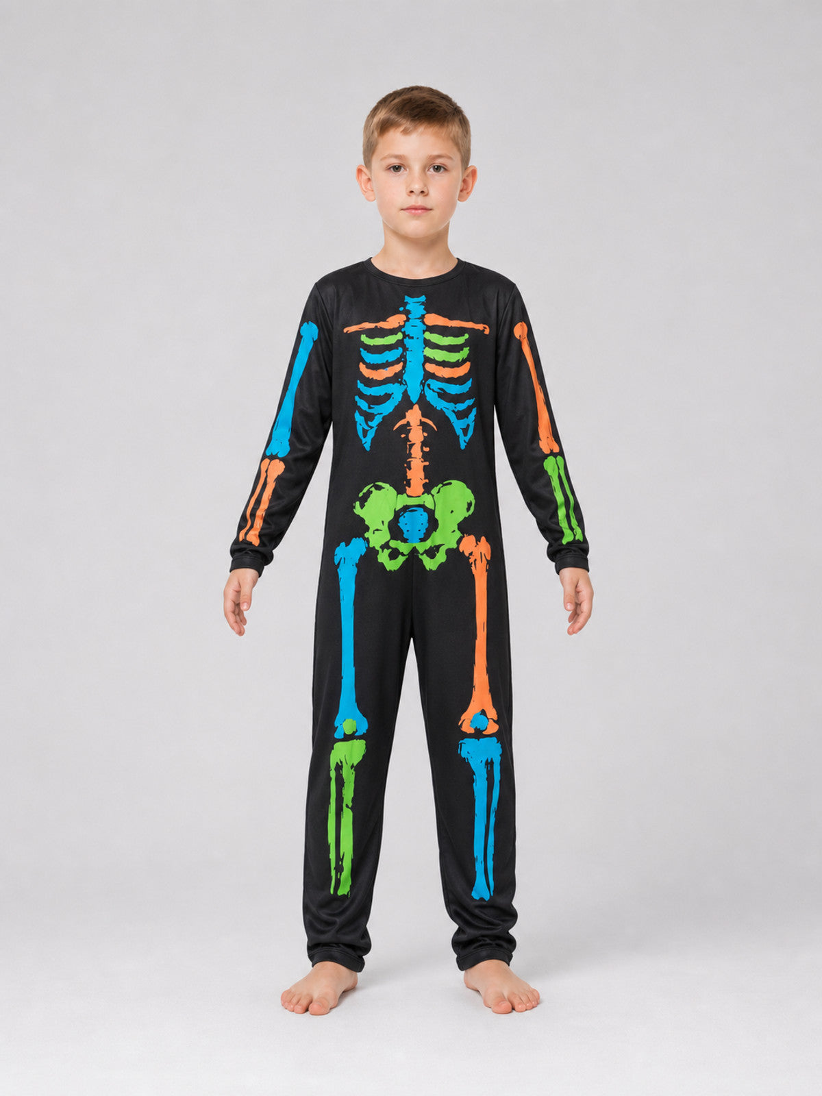 Children’s Skeleton Costume, Colorful Jumpsuit for Parties