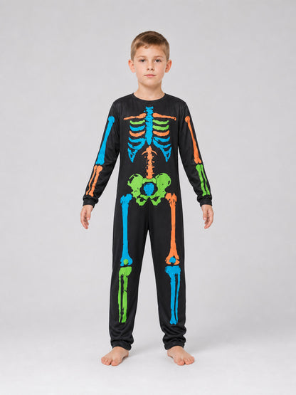 Children’s Skeleton Costume, Colorful Jumpsuit for Parties