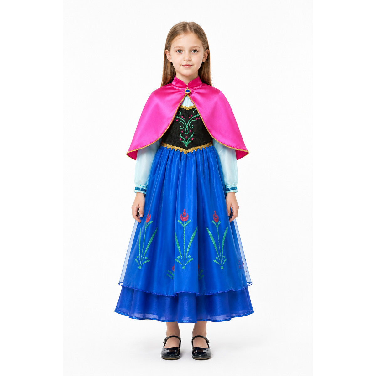 Long Princess Dress for Girls with Flowers and Vines main product view