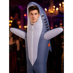 Shark Inflatable Jumpsuit Costume, Full-Body Halloween Performance Outfit