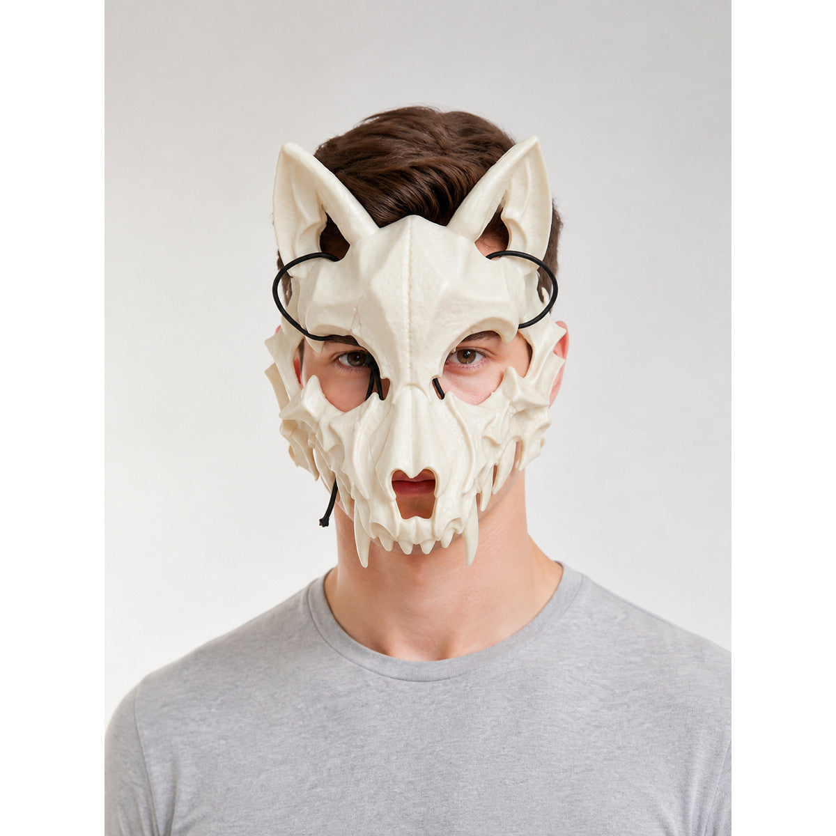 White Skull Mask Carnival Headwear for Halloween main product view
