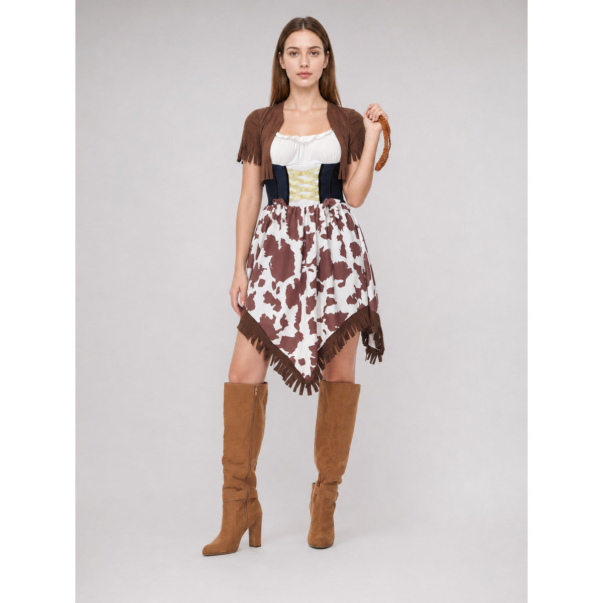 Western-Style Fringe Stage Costume on-model view