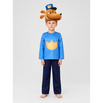 Dogman Cosplay Costume: Mask, Top, and Pants on-model view