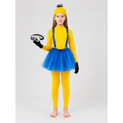Minion Costume with Goggles and Suspenders on-model view