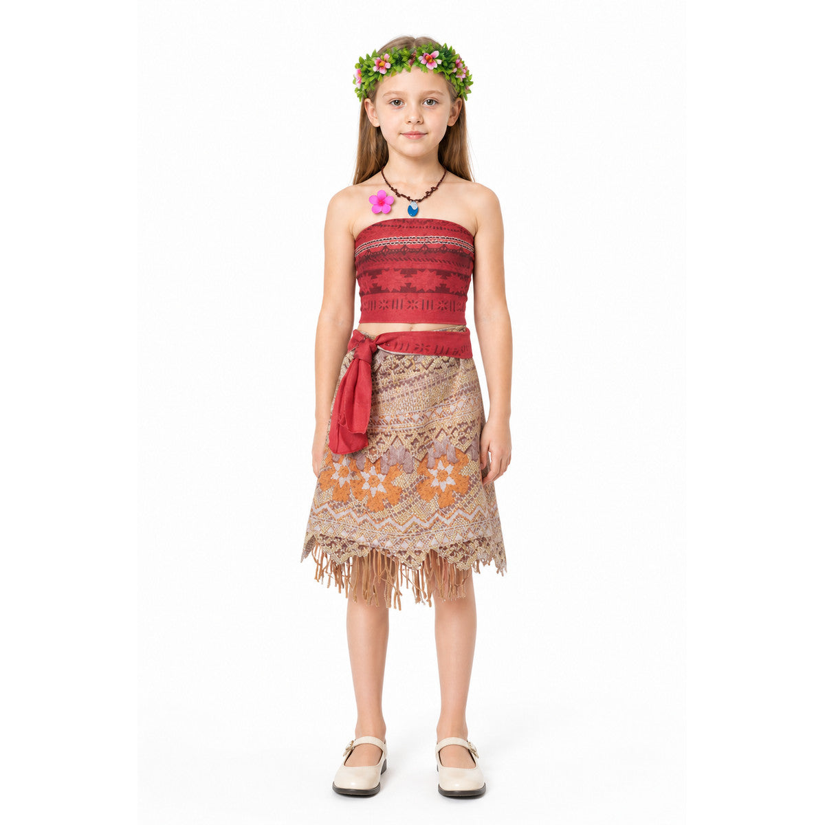 Moana Carnival Costume with Skirt and Accessories main product view