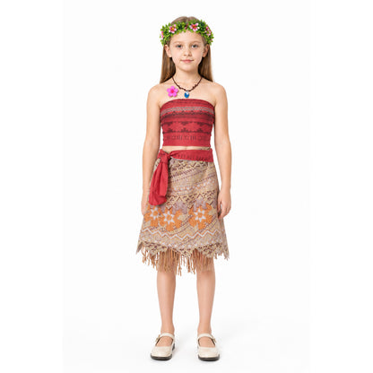 Moana Carnival Costume with Skirt and Accessories main product view