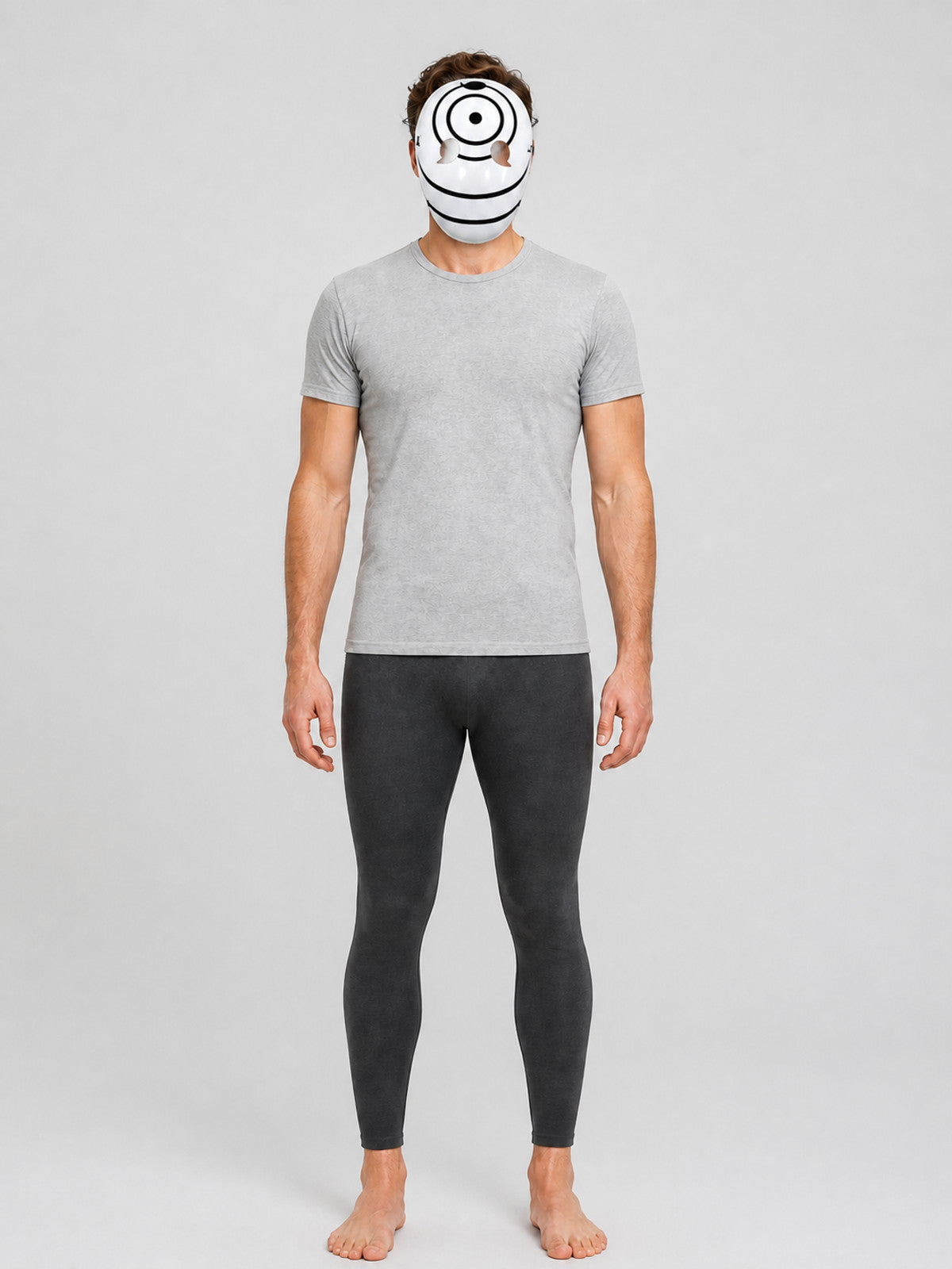 Tobi Mask, Anime Cosplay, White with Black Pattern on-model view