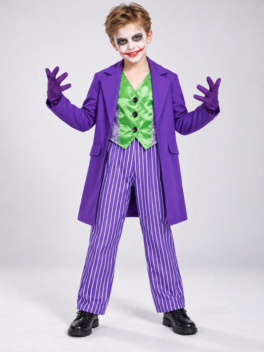Kids' carnival costume with purple jacket and vest