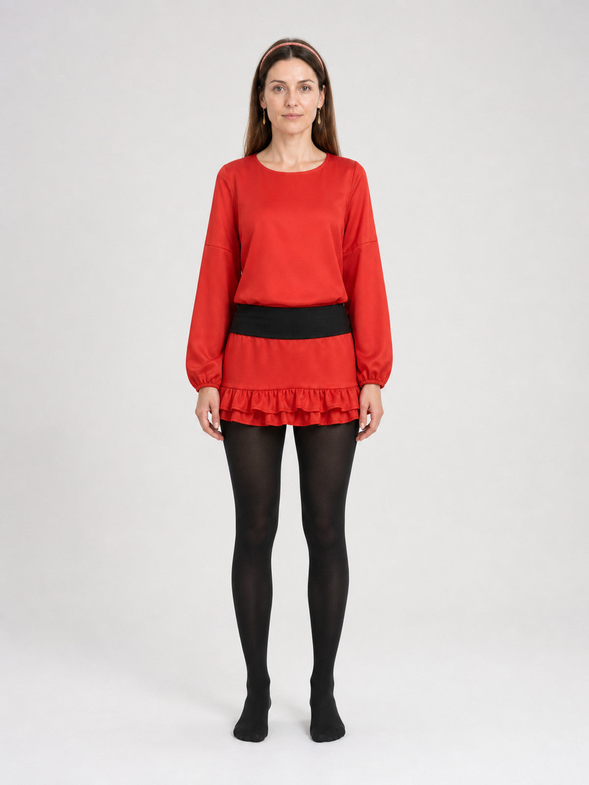 Yor Forger Cosplay Costume, Spy x Family, Red on-model view