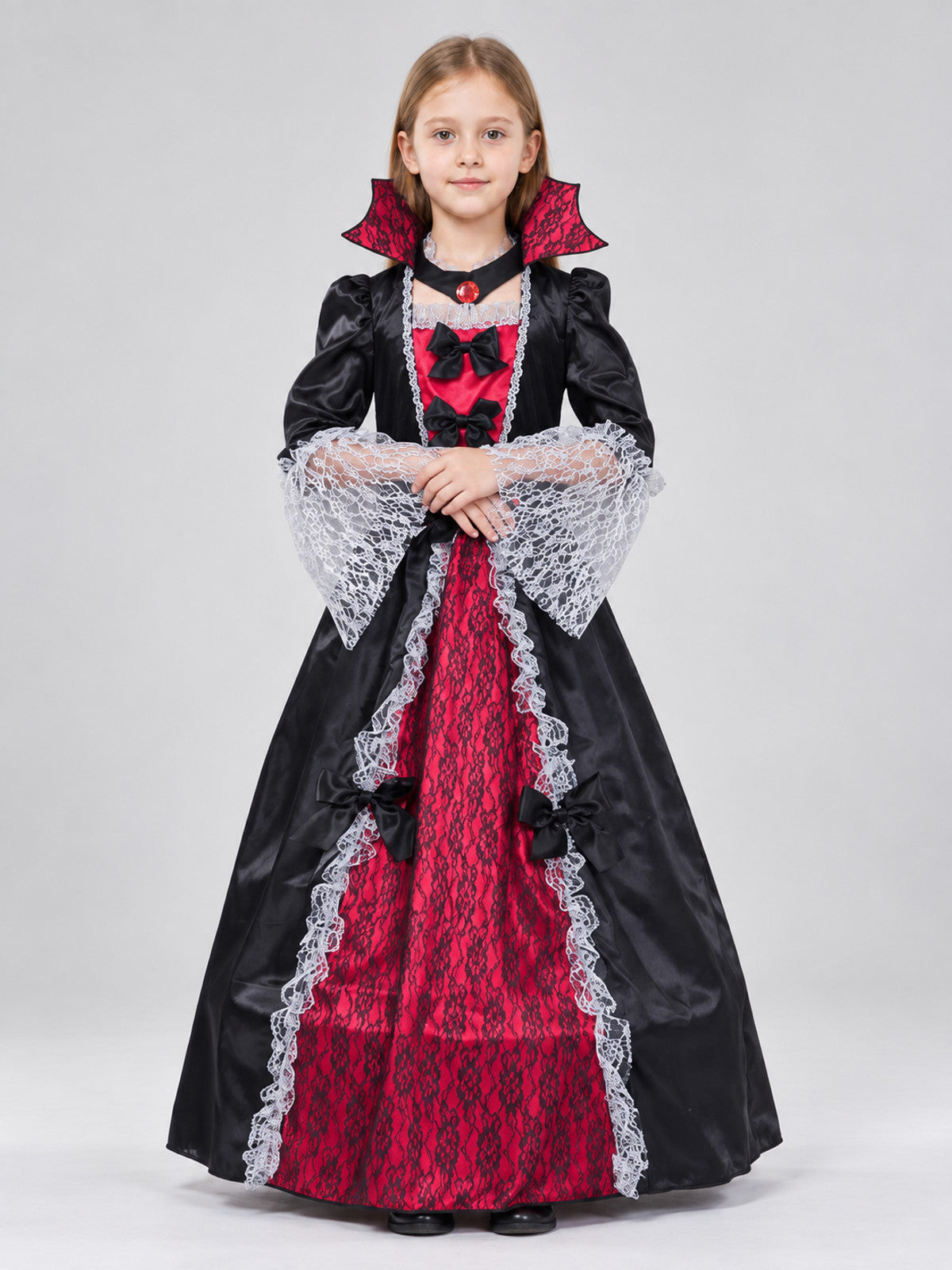Vampire Costume with Long Dress on-model view