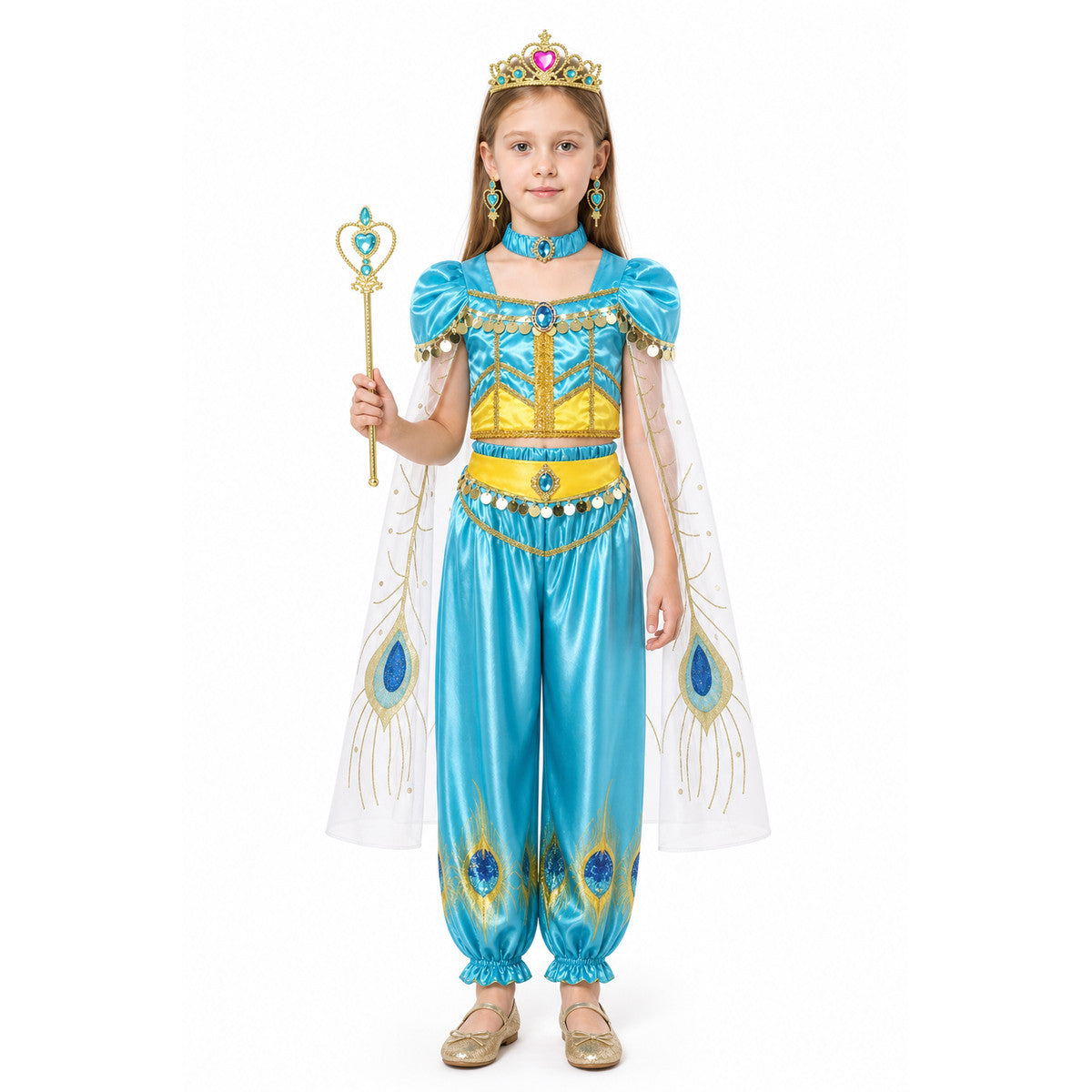 Princess Jasmine Costume with Cape and Crown main product view