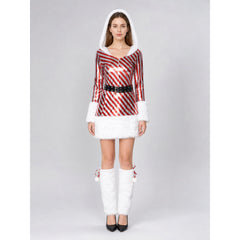 New Year's Striped Hooded Carnival Costume