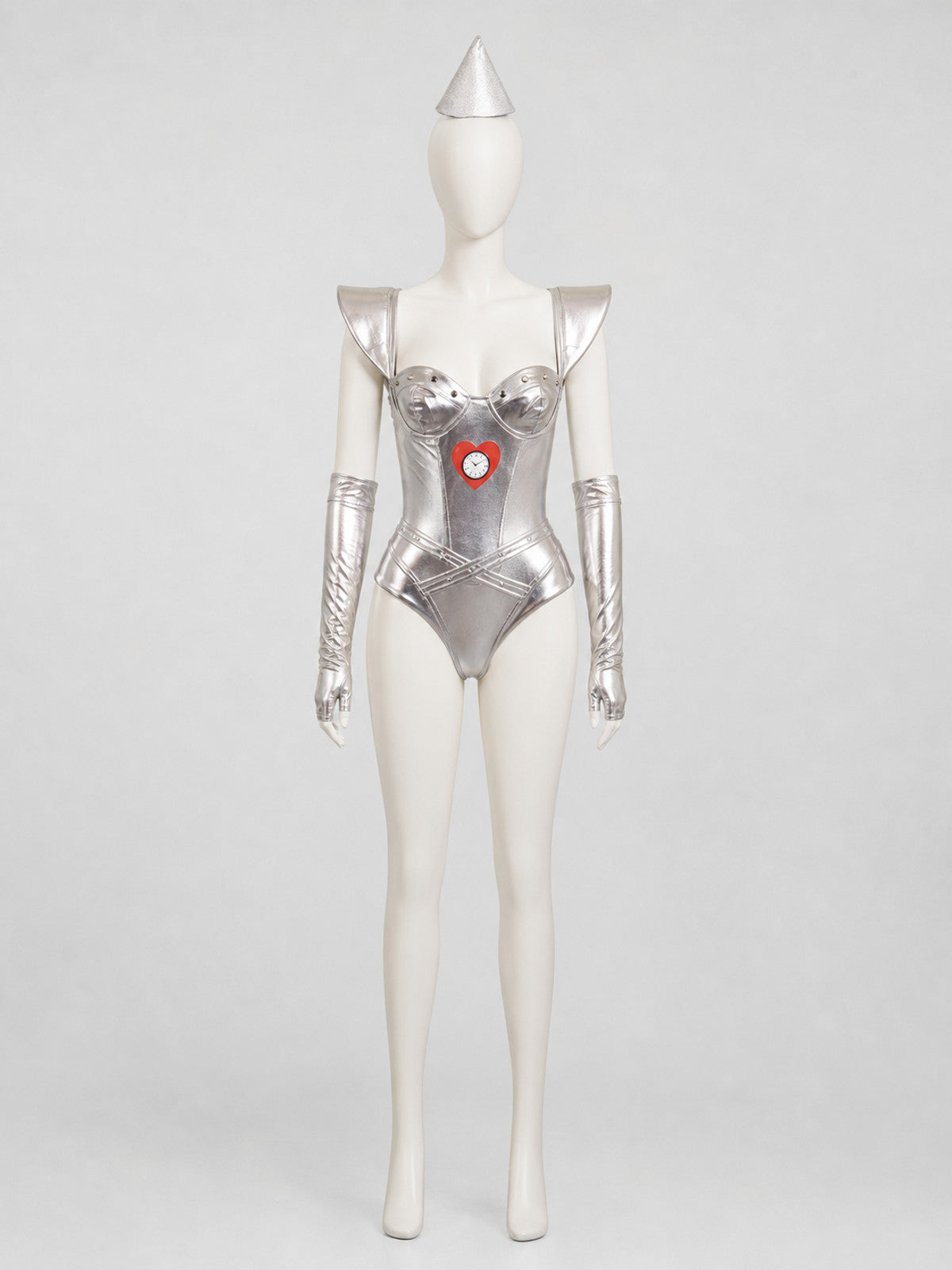 Silver Space Character Cosplay Costume on-model view