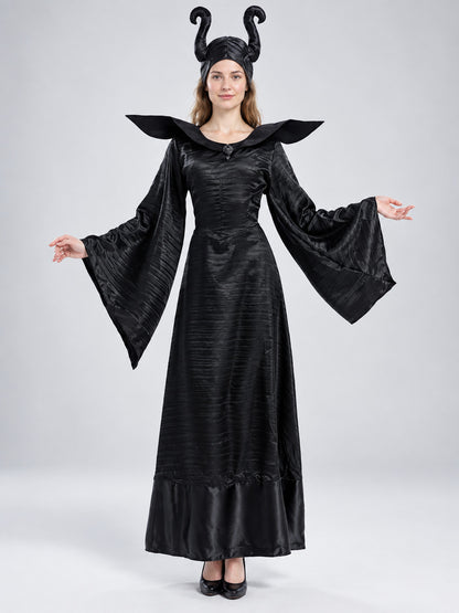 Vampire Costume: Black Dress, Horns