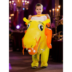 Kids Inflatable Dinosaur Costume, Cartoon Animal Onesie for Halloween