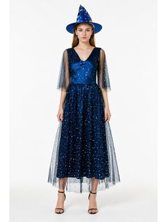 Dark Blue Halloween Costume with Hat