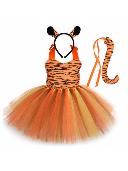 Baby Girls Halloween Animal Cosplay Costume Kids Forest Theme Giraffe Cows Tiger main product view