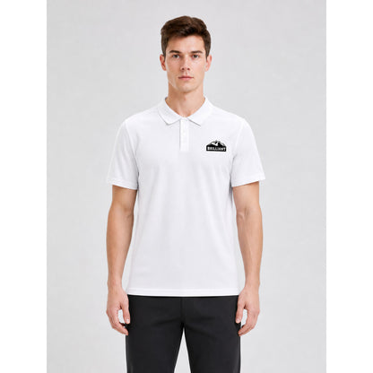 White Short-Sleeve Polo Shirt for Everyday Wear on-model view