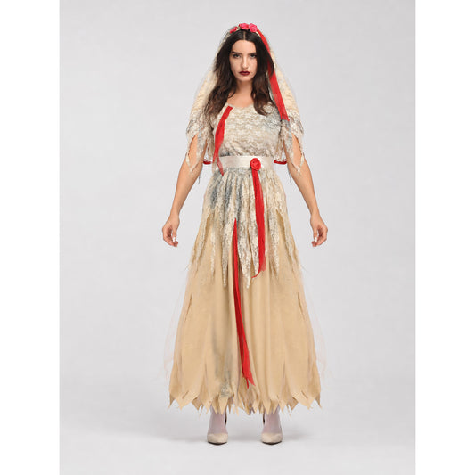 Vintage Halloween Dress with Cape and Veil