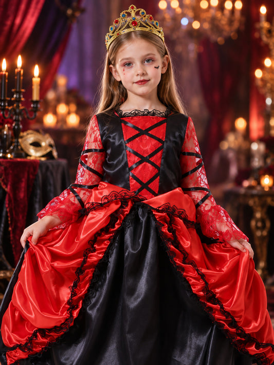 Kids' Vampire Princess Carnival Costume with Crown