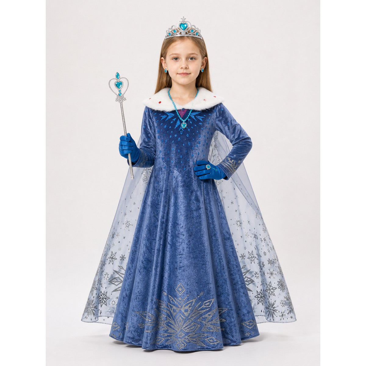 Snow Queen Costume with Cape for Cosplay main product view