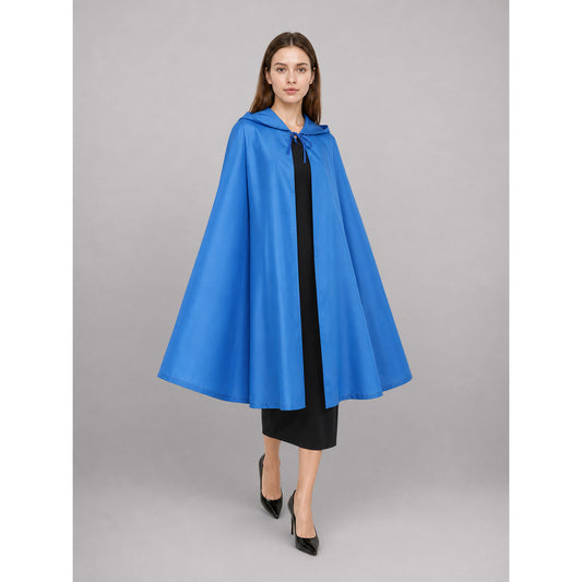 Long Blue Carnival Cloak with Hood