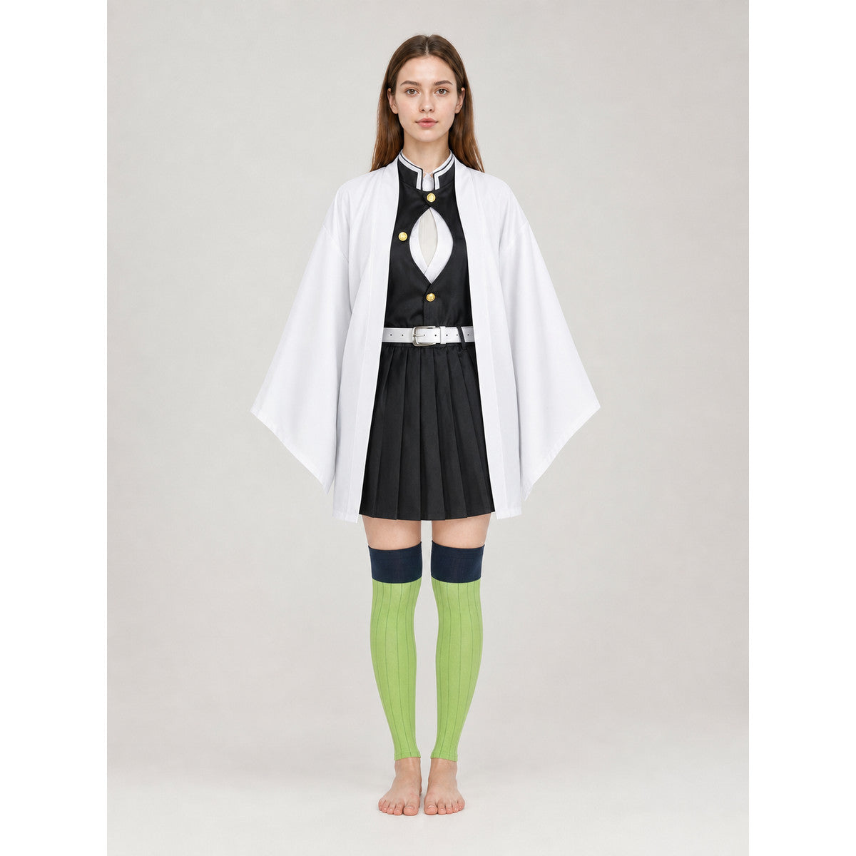 Anime-inspired cosplay costume with cape