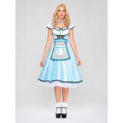 Alice-Inspired Costume Dress with Polka-Dot Apron
