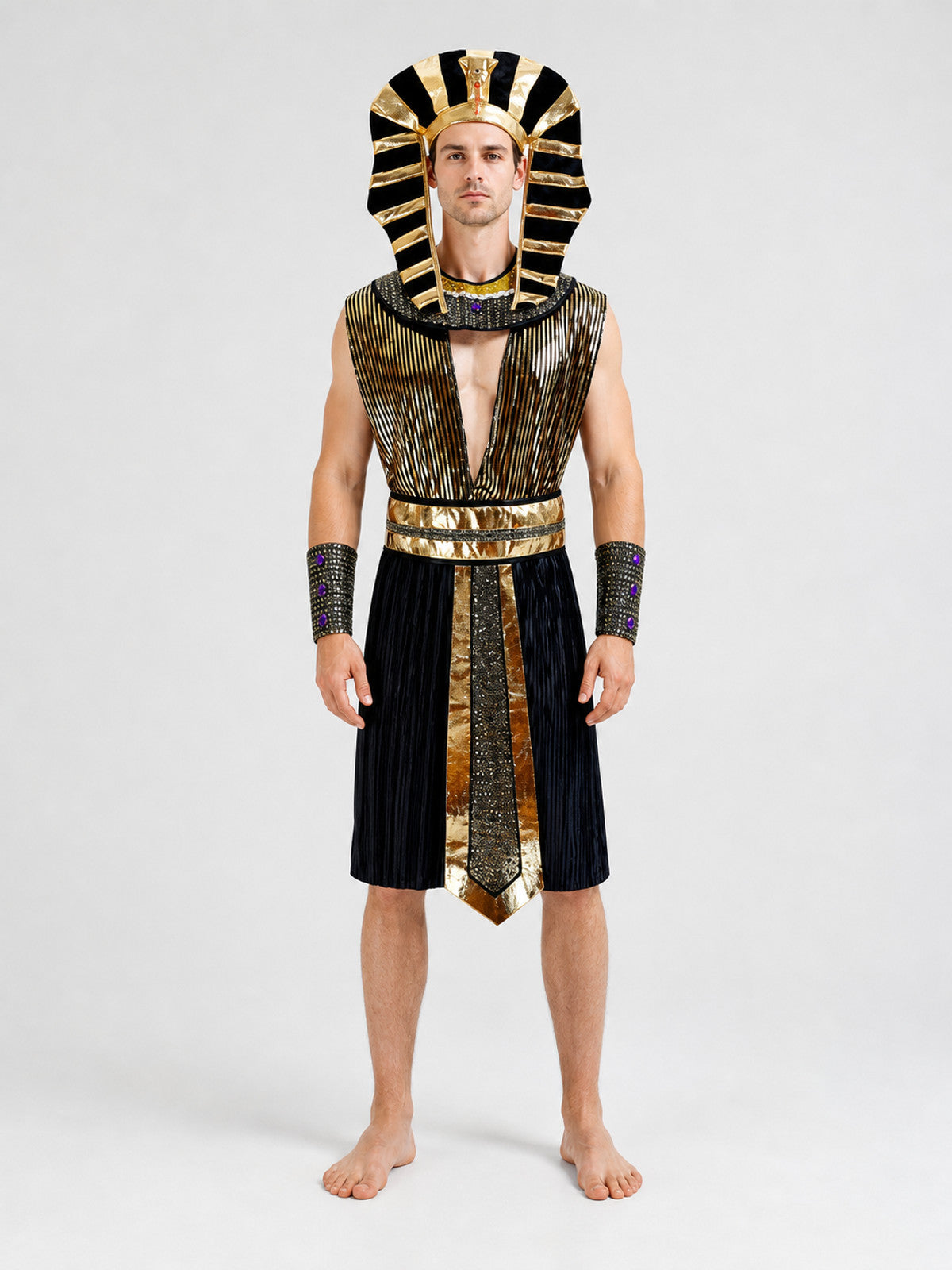 Pharaoh Costume for Cosplay, Headdress and Accessories